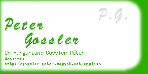 peter gossler business card